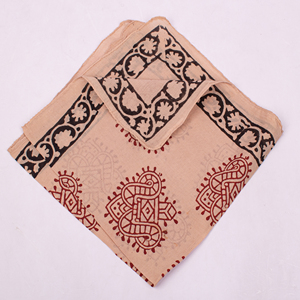 Hand Block Printed Cotton Square Bandana <b>Head</b> <b>Wrap</b> Artisan Scarf Organic Handkerchief Multifunctional Environmentally Friendly - Product Image 6