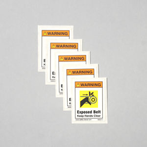 Etiquetas de Embalaje Mate Resistentes al Calor y a los Arañazos con Adhesivo 3M Impermeable para Protección de Cintas Transportadoras AGS WARNING - Product Image 4