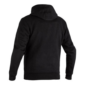 Sweat à capuche zippé noir pour homme 100 % coton French Terry coupe classique décontracté avec poche avant pour l'automne - Product Image 3