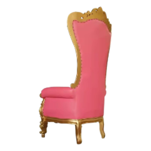 Sillón Estilo Victoriano Tapizado en Rosa con Estructura Dorada, Sofá de Jardín de Una Plaza para Exteriores - Product Image 5