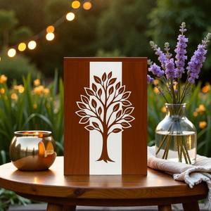 Urne funéraire en bois de rose : Résine Onde Océanique, Souvenir commémoratif - Product Image 1