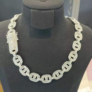 High Quality Diamond Cuban Chain <b>Necklace</b> with Unique Design for <b>Men</b> Gold Plated Hip Hop Jewelry at Best Price - Product Image 1