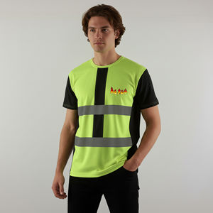 T-shirt de travail haute visibilité pour homme, personnalisé, long, respirant, 100 % polyester, avec bande réfléchissante, classe 2 ANSI, imperméable - Product Image 4