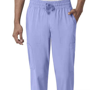 Wholesale Modern Men Medical Scrub Uniform <b>Set</b> Contrast Color V-neck Nursing <b>Doctor</b> Hospital Workwear Breathable Stretch Suit - Product Image 6