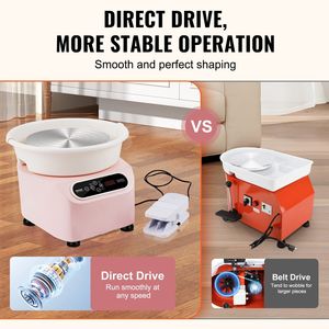 Tornio per Ceramica Elettrico da 11 Pollici 450W a Trasmissione Diretta, Macchina per Modellare la Ceramica con Schermo LCD Touch e Pedale per Ceramica e Smalto - Product Image 3