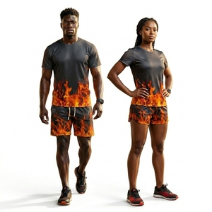 Customized 2 Piece Short Set Summer Unisex Sweatsuit Printed Short Sleeve Summer Shorts t <b>Shirt</b> Set unisex tracksuit - Product Image 4