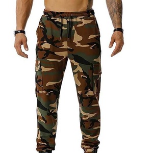 Pantalon de survêtement homme bleu foncé style urbain, taille élastique, plusieurs poches, décontracté, en coton mi-lourd, fermeture éclair, hiver - Product Image 3