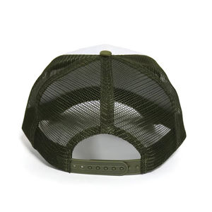 Gorra deportiva de malla blanca de sarga azul marino de 6 paneles personalizada al por mayor, gorra trucker 112 impresa en tela lisa común para gorras. - Product Image 4