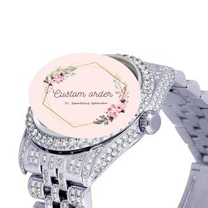 Montre mécanique de luxe pour homme en acier inoxydable entièrement sertie de moissanite D VVS avec cadran incrusté - Product Image 3