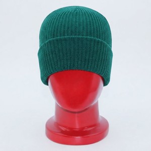 MEYBA SPORTS Unisex Dark Green Ribbed Knit Beanie <b>Hat</b> 100% Acrylic <b>Winter</b> Warm Cuffed Stretch Casual Solid Embroidery Adult Soft - Product Image 4