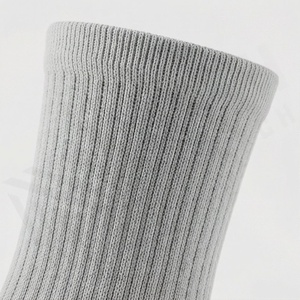 Crew <b>Socks</b> Solid Gray Knitted Breathable Cotton Polyester Spandex Adult Casual Daily Wear Summer Standard Thickness - Product Image 4
