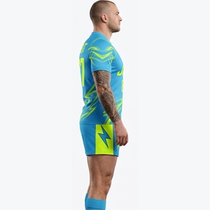 ชุดรักบี้ยอดนิยม สไตล์ใหม่ เสื้อเจอร์ซีย์และกางเกงขาสั้นแบบซับลิเมชั่น พร้อมออกแบบโลโก้ตามสั่ง - Product Image 3