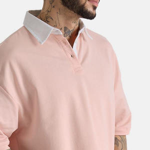 Polo Homme Oversize Coupe Ample Manches Courtes Mélange Coton Doux Décontracté Été Streetwear Logo Personnalisé - Product Image 3