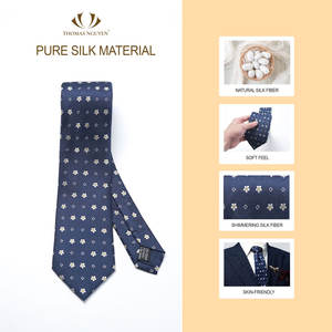 Corbata de Seda de Morera 100% Pura para Hombre de Primera Calidad - Diseño Exclusivo Tejido |   Colección Tinh Vu |   Hecho a mano en Vietnam - Product Image 2