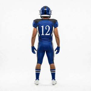 Best Customizable Streetwear American <b>Football</b> Jersey Trendy Mesh Crop Design Breathable Short Plus Size Option Logo Embroidery - Product Image 2