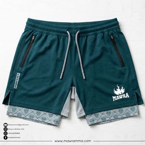Men’s Gym Training Shorts 2-in-1 MMA Fight Shorts with Compression Layer Lightweight Breathable Fitness Running Shorts - Product Image 3