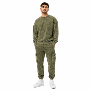 Chándal de invierno para hombre con capucha, estampado con efecto ácido, transpirable, 100% algodón, ligero, tallas grandes, color liso, ¡Oferta! - Product Image 6