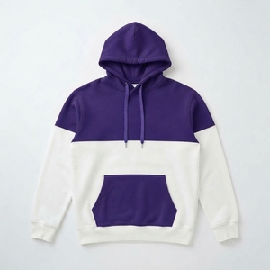 Sweat à capuche personnalisé épais 350 GSM bicolore pour homme, en molleton, vente en gros - Product Image 4