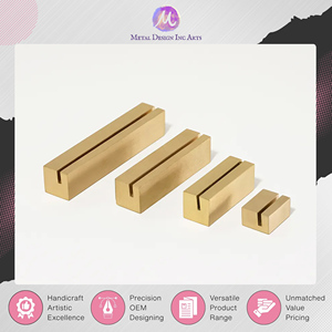 Porte-cartes de visite en laiton massif doré, design luxueux, 40 mm de long, fabriqué en Inde, vendu par un revendeur de confiance au prix le plus bas. - Product Image 4