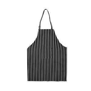 2 tabliers réglables, tabliers de chef avec poche pour hommes et femmes, tabliers de cuisine rayés noir et blanc - Product Image 1