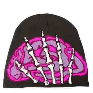 ผู้ผลิตหมวกบีนนี่คุณภาพสูงแบบกำหนดเอง หมวกไหมพรมทรงสกัลสำหรับฤดูหนาว ทำจากอะคริลิก ขนโมแฮร์ ลายแจ็คการ์ด - Product Image 3