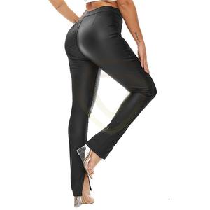 Pantalones de Cuero Genuino de Cintura Alta para Mujer, Diseño Invernal Personalizado ODM, Transpirables, de Primera Calidad - Product Image 2