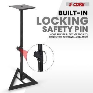 Soporte de Monitor de Estudio para DJ, Alto, de 35 mm, con Base Triangular Ajustable, Brazo de Acero Inoxidable, Base TRI Negra, Accesorios para Altavoces, Modelo - Product Image 2