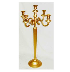 Candélabre décoratif à 5 bras en métal nickelé, en aluminium moulé, prix de gros, centre de table pour mariage, décoration audacieuse pour la maison - Product Image 3