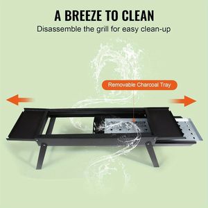 23 \ "griglia leggera a carbone barbecue in acciaio inox griglia portatile all'aperto per picnic feste in spiaggia griglia staccabile - Product Image 5