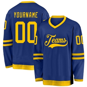 Maillot de hockey personnalisé OMMIZ INDUSTRY bleu sarcelle et noir avec col lacé, le plus vendu en gros - Product Image 5