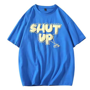 T-shirts en coton surdimensionnés personnalisés avec impression en relief, unisexes, à manches courtes, impression personnalisée, t-shirt décontracté pour femmes, fitness - Product Image 5