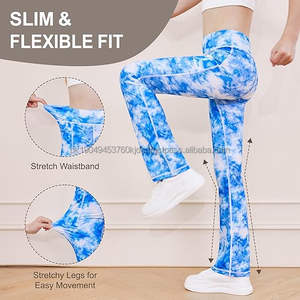 Leggings évasés taille haute pour filles avec poches Waseem Impex Personnalise l'impression Pantalons de yoga et de danse - Product Image 2
