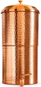 Hammered Pure Copper <b>Water</b> Dispenser Large Copper <b>Water</b> Storage <b>Container</b> with Tap Handcrafted Heavy Gauge Metal <b>Water</b> Pot - Product Image 6