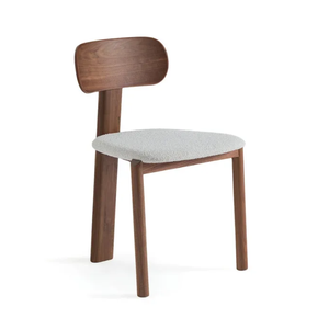 Chaise de salle à manger en bois de noyer massif avec siège rembourré en tissu, design moderne pour la maison, les restaurants et les hôtels - Product Image 1