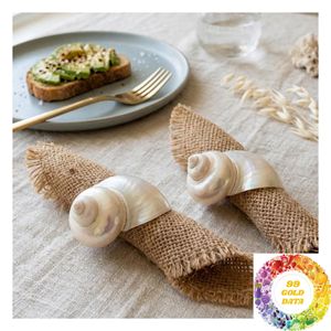 Anneau de serviette en nacre fait main, décoration de table côtière pour mariage, dîner, restaurant et repas à domicile - Product Image 5
