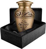 Urne funéraire miniature en laiton de style américain Golden Tree, petite urne de crémation pour les fournitures funéraires familiales et les souvenirs
