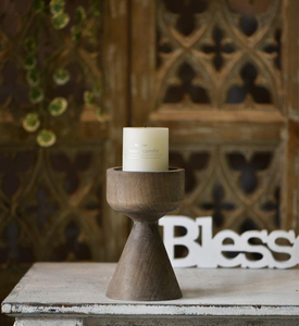 เชิงเทียนไม้ทำมือสุดหรูสไตล์ฟาร์มเฮาส์ทรงสูงแบบเรียบง่ายสไตล์ชนบทสำหรับตกแต่ง - Product Image 2