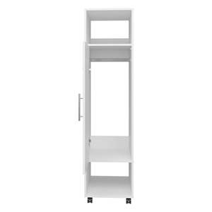 <b>Full</b>-<b>Length</b> <b>Mirror</b> <b>White</b> 62.9"H Armoire with 1 Door and 3 Shelves Wardrobe Furniture - Product Image 5