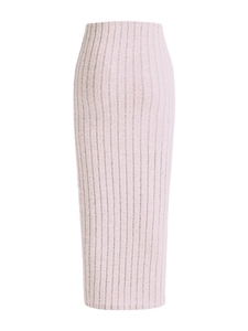 Jupe longue en coton tricoté taille haute pour femme, respirante, décontractée, vêtement d'extérieur personnalisé de haute qualité - Product Image 4