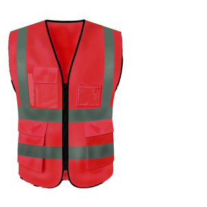 تشجيانغ عالية الوضوح البناء عمال تحذير حماية حركة المرور عاكس رصف العمل سترة زرقاء مع جيب الرمز البريدي - Product Image 4