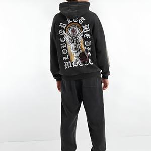 Sweat à capuche graphique Croix d'Ange Gothique, Esthétique Sombre, Mode Urbaine, Inspiré de l'Art Spirituel, Confortable, Coupe Décontractée, Vêtement Tendance - Product Image 4