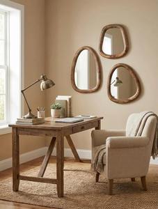 Miroir mural en bois haute définition à prix d'usine pour la décoration intérieure, plateau d'accessoires de table en gros - Product Image 4