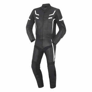 Unisex Full Sleeve Printed Motorcycle Racing <b>Suit</b> Front High Visibility Polyester/Nylon Black White <b>Red</b> Color Blocked Breathable - Product Image 3