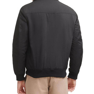 Wholesale Custom Men Winter High Street Bomber <b>Jackets</b> Stand Collar Zipper Blank Plain Nylon Bomber <b>Jacket</b> - Product Image 2