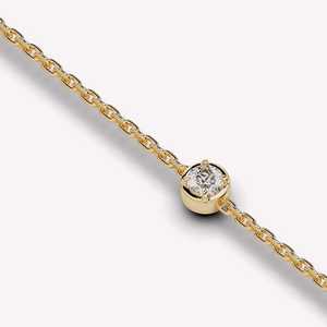 สร้อยข้อมือทองคำแท้ 14K ดีไซน์เรียบหรู ประดับเพชรทรงกลมเพาะเลี้ยงในห้องปฏิบัติการ ตัวล็อกแบบก้ามปู ดีไซน์มินิมอล เหมาะสำหรับใส่ทุกวัน ขนาด 7 นิ้ว - Product Image 4