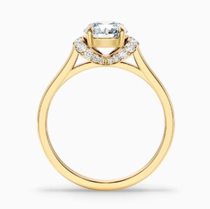 Round Cut Moissanite <b>Ring</b> 925 Sterling <b>Silver</b> Yellow Gold Plated Engagement <b>Ring</b> Classic <b>Solitaire</b> Dainty Wedding Jewelry - Product Image 2