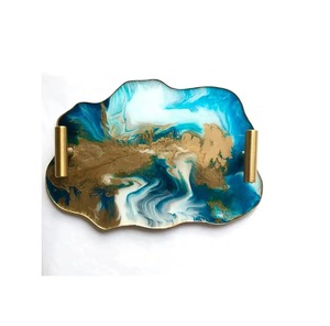 Tabla de cortar de resina duradera con mangos de metal, herramienta de cocina profesional, bellamente elaborada por HRCRAFTVERSE - Product Image 1