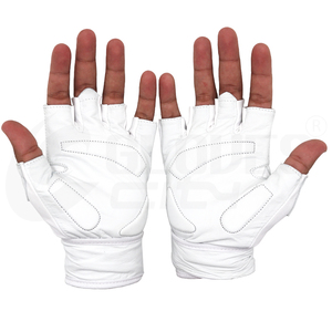 Custom Designed Leather Gym Fitness <b>Gloves</b> with Non-Slip Adjustable Wrist Strap for <b>Weight</b> Lifting & Body Building- - Product Image 3