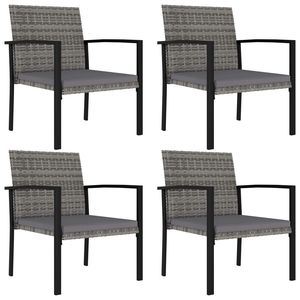 Ensemble de salle à manger en rotin poly 5 pièces dans des ensembles de jardin élégants gris - Product Image 6