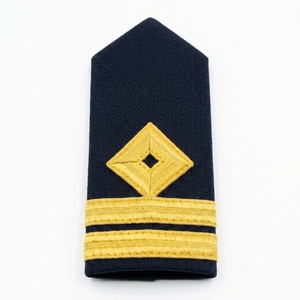 Épaulettes de grade marine et or, brodées de fils dorés, à coudre, en paire - Product Image 2